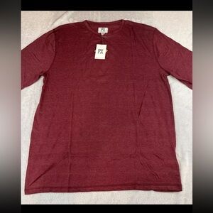 PX Clothing mens long sleeve burgundy henley shirt size XXL